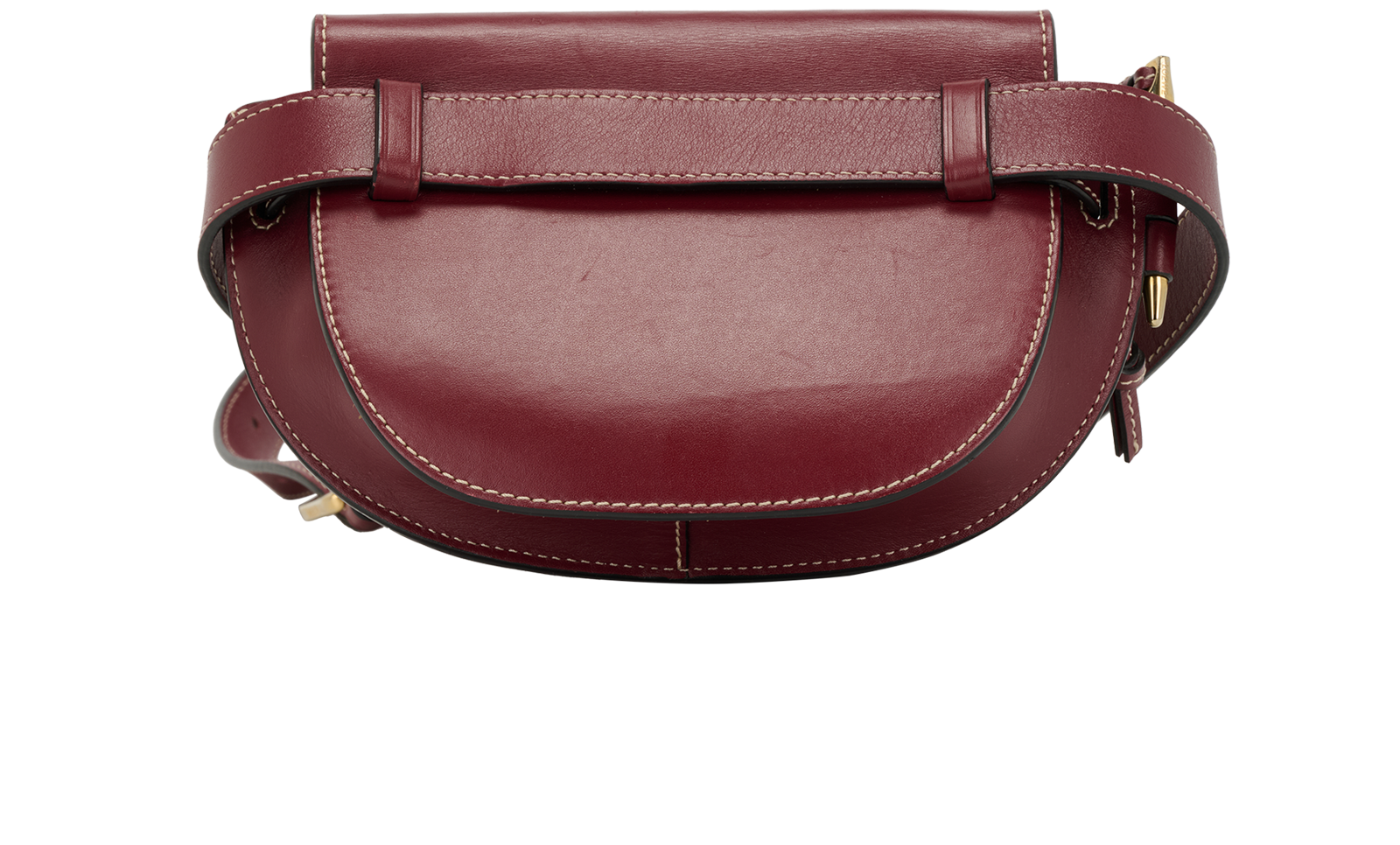 Mini Gate Belt Bag, &pound;495, Handbags, Burgundy, Leather, Back view